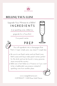 What mama doesn't love brunch? If you are looking for a new spin on your brunch cocktails we've got you. You can upgrade your mimosa to a fresh and sophisticated brunch drink, the Peach Bellini with this easy Bellini recipe.