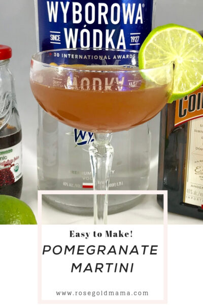 The pomegranate martini is a great twist on the cosmopolitan. If you want to mix up your homemade martinis, this is a sure crowd pleaser for happy hour with the neighbors.