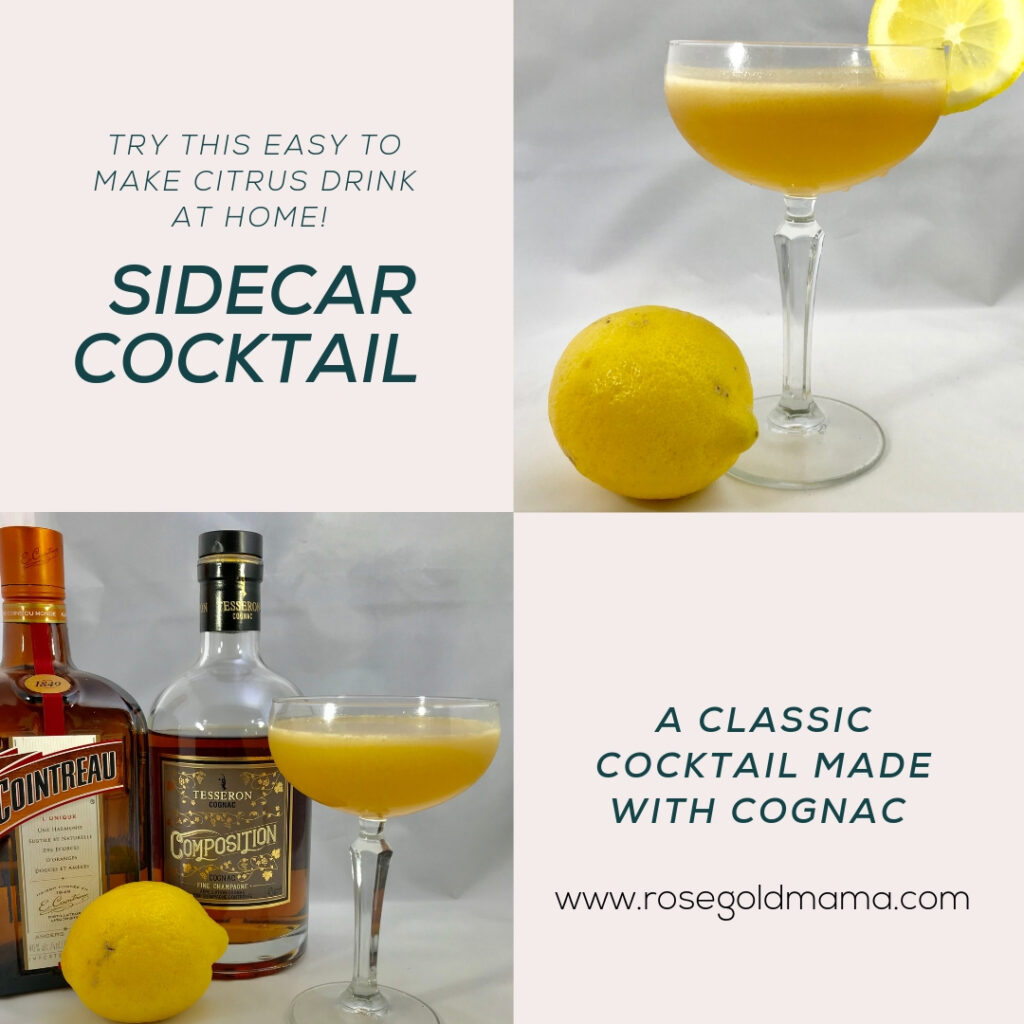 The classic Sidecar cocktail is so delicious you won’t believe how easy it is to make. It’s a citrus cocktail made with cognac and Gran Marnier that is sure to knock your socks off. If you are normally a bourbon drinker and enjoy an old fashioned this is a great alternative. 